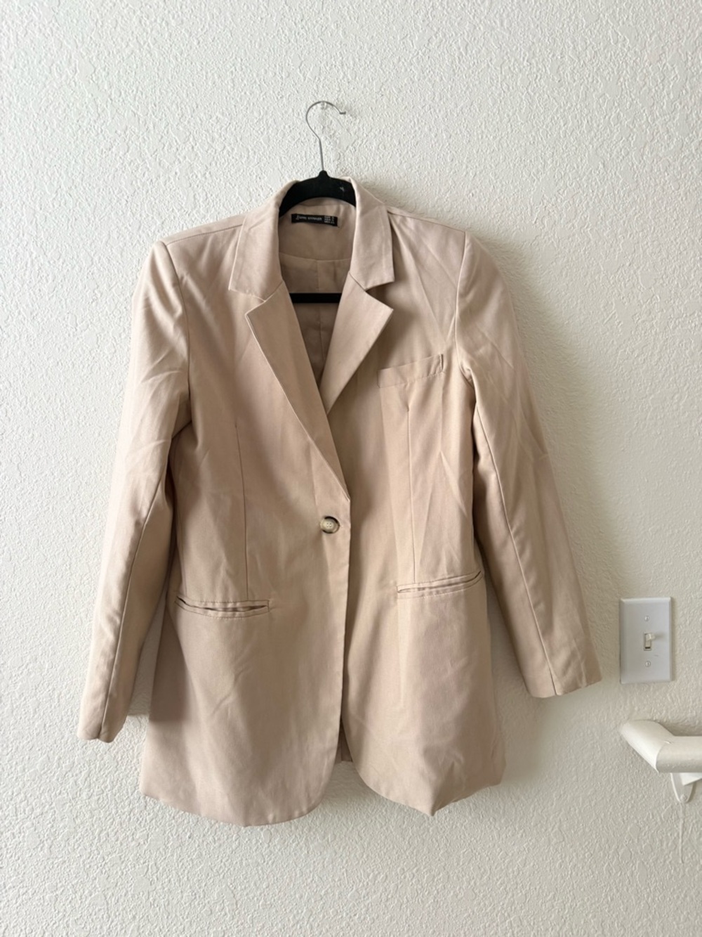 Women's Light Beige Single-Button Tailored Blazer
